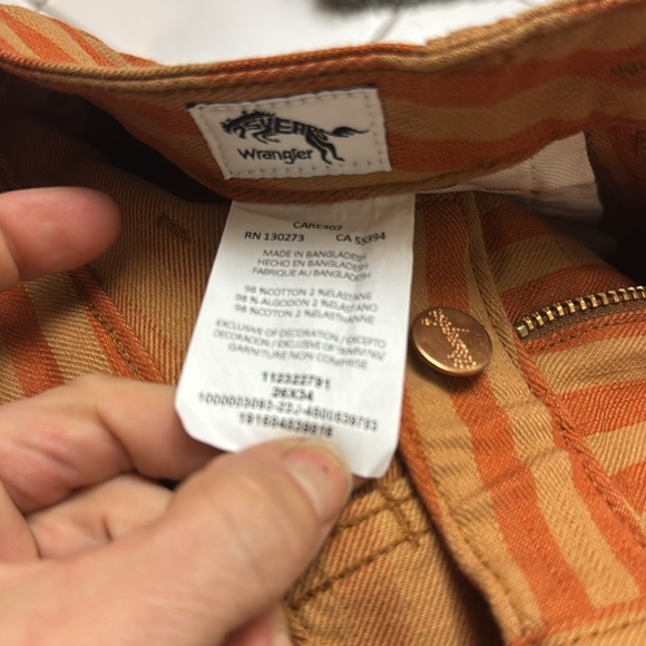 Wrangler Wanderer 622 High Rise Flare Orange Stripe Festival Jeans NWT - Picture 8 of 11